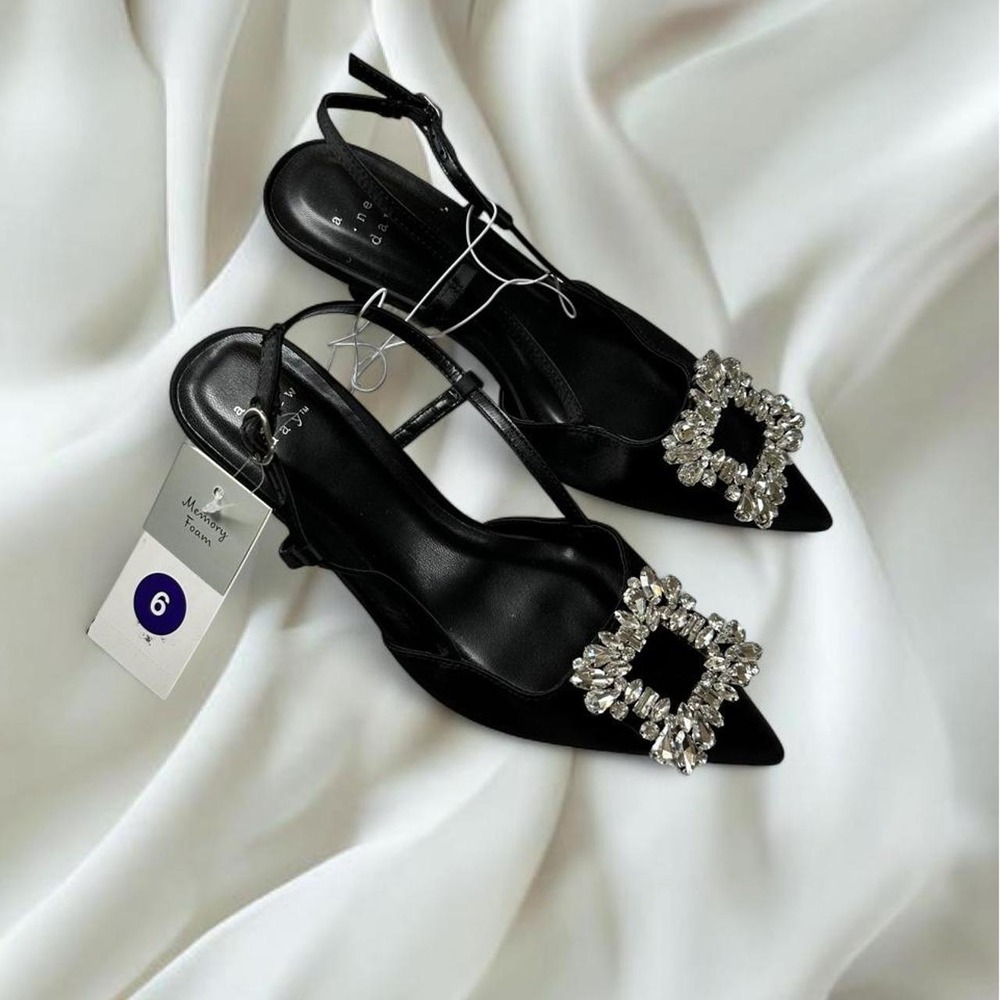 NWT A New Day Gigi Embellished Slingback Kitten Heels y2k mcbling fairy boho
